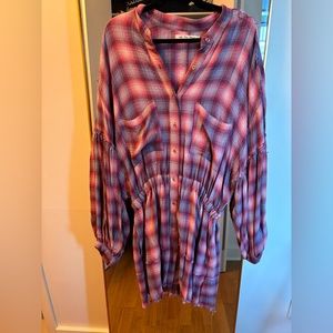 Free People By the way Plaid Mini Dress
